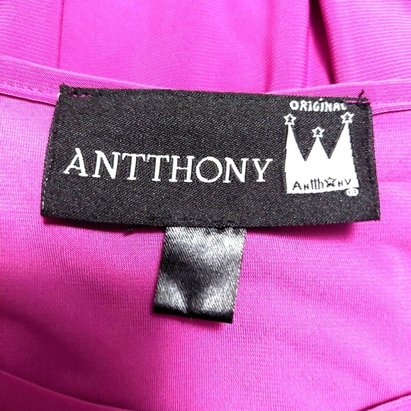 Anttony Originals Womens Sm Lounge Overlay‎ Top and Pants Polyester Blend Purple - Picture 5 of 7